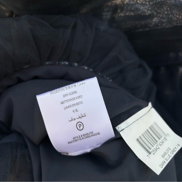 BCBGMAXAZRIA One Shoulder Silk Mini Dress Ruffled Detail Metallic Finish Small - Picture 9 of 12